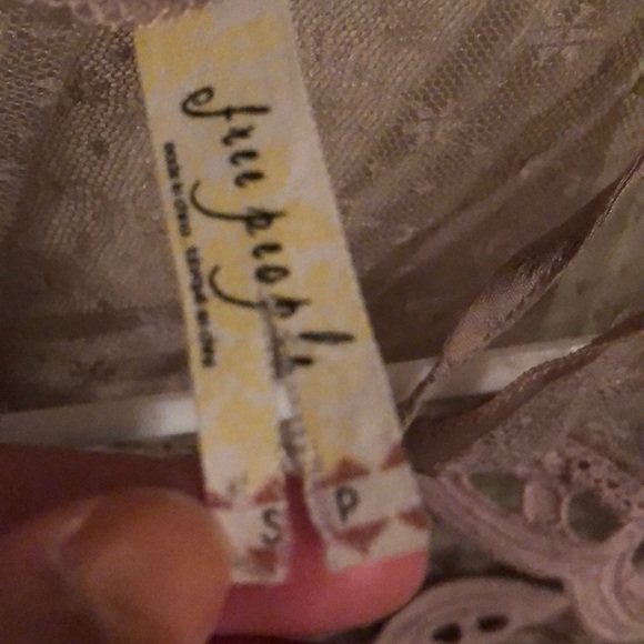 Free People sheer lilac top with lace - Picture 3 of 3